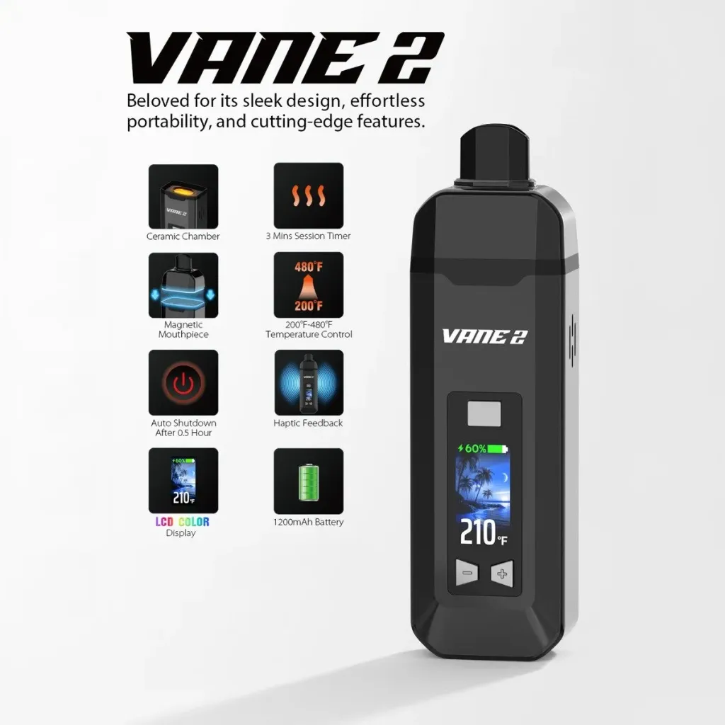 [Yocan Vane 2 Vaporizador Hierba Seca-Obsidian Black - Yocan] Yocan Vane 2 Vaporizador Hierba Seca