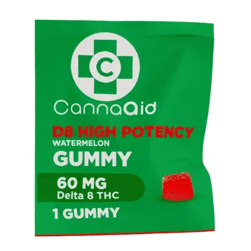 [CannaAid - Gummy Delta 8 Watermelon X1 - 60mg] Gomitas Delta 8 60mg – Potencia y sabor con CANNAAID